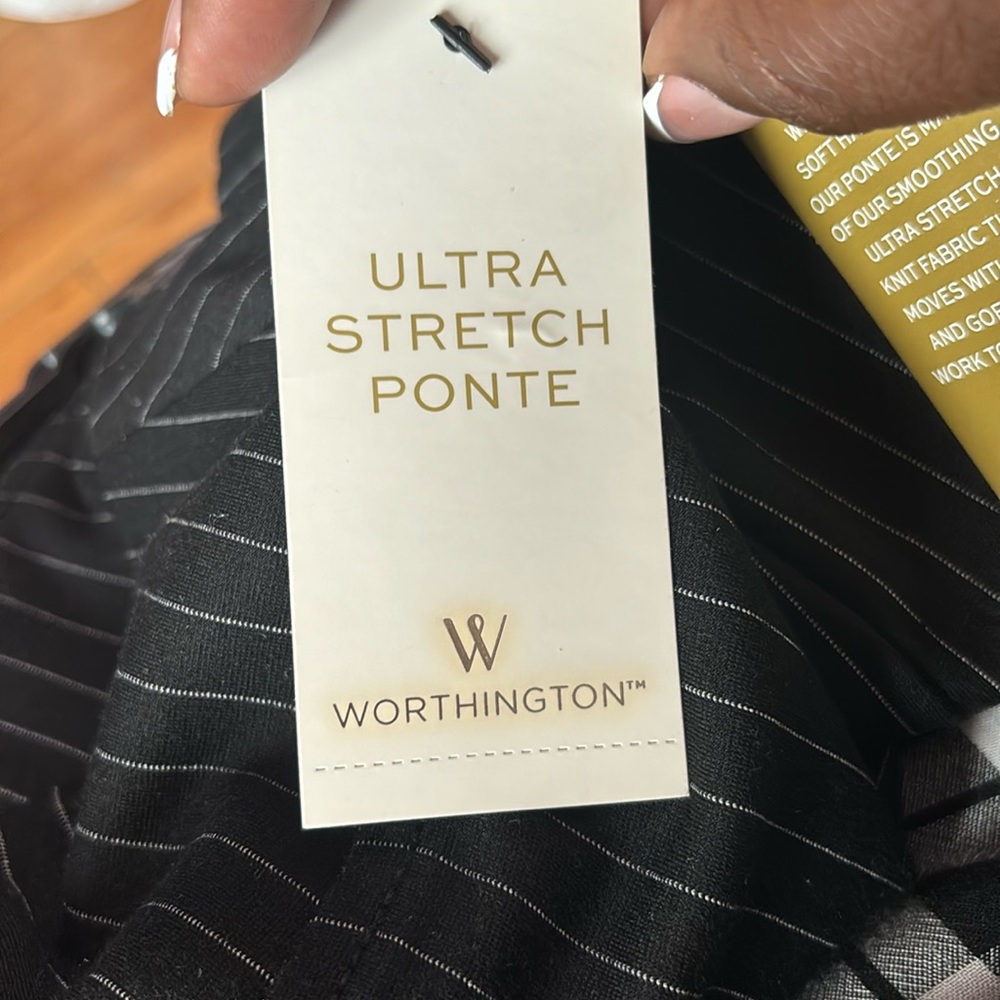 Black Striped Pencil Slit Skirt - Picture 9 of 13